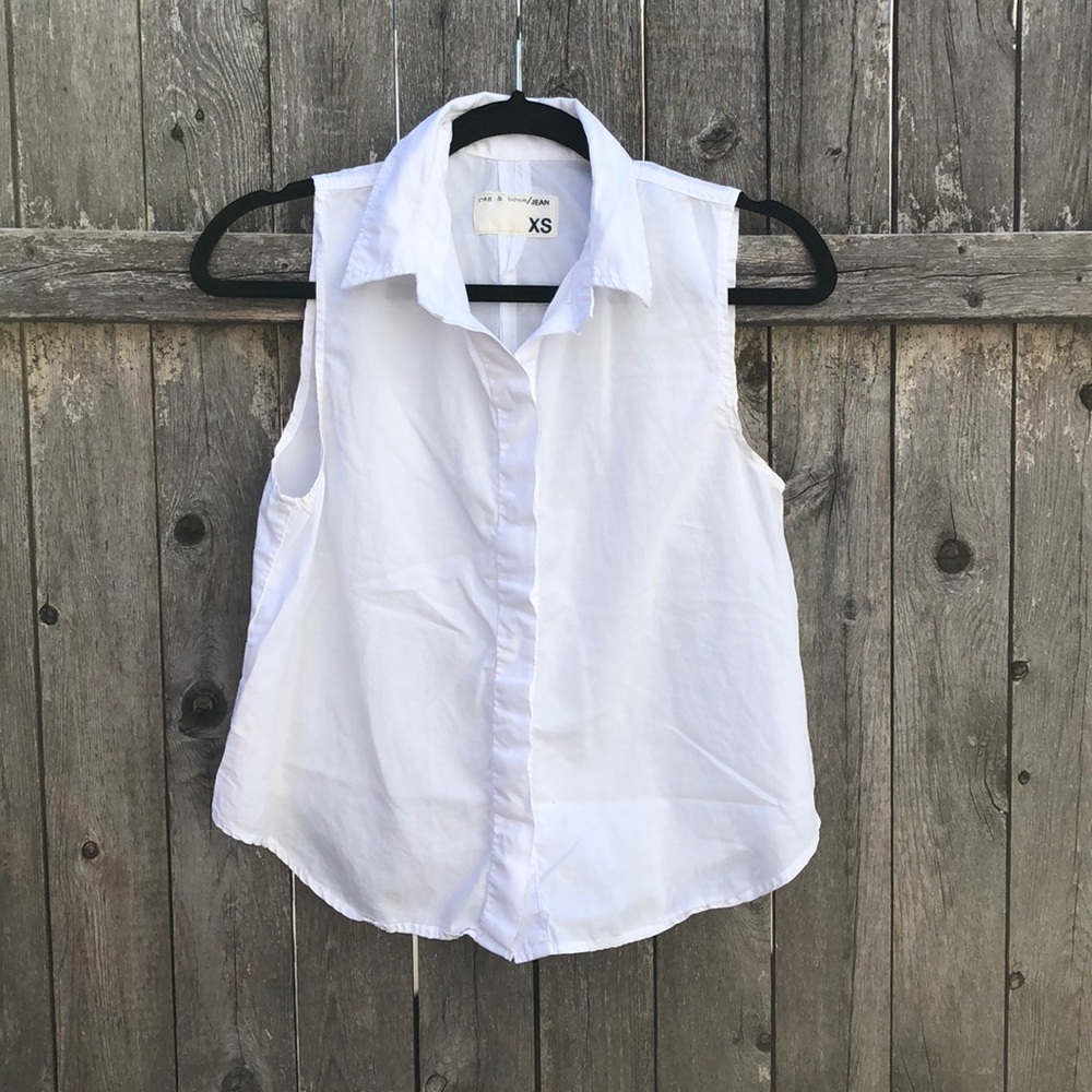 Rag & bone/ Jean sleeveless button-down top